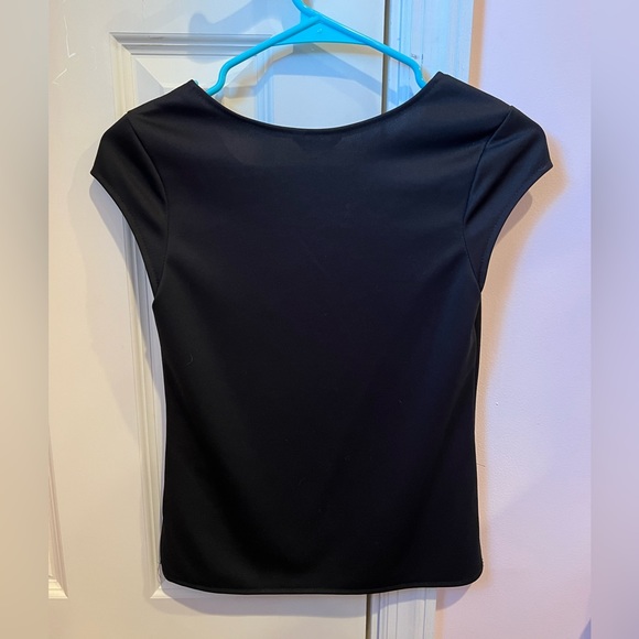 Junior’s Formal Black cap-sleeve blouse - Picture 3 of 3